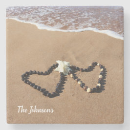 Kukui Nuss Leis auf hawaiischem Steinuntersetzer