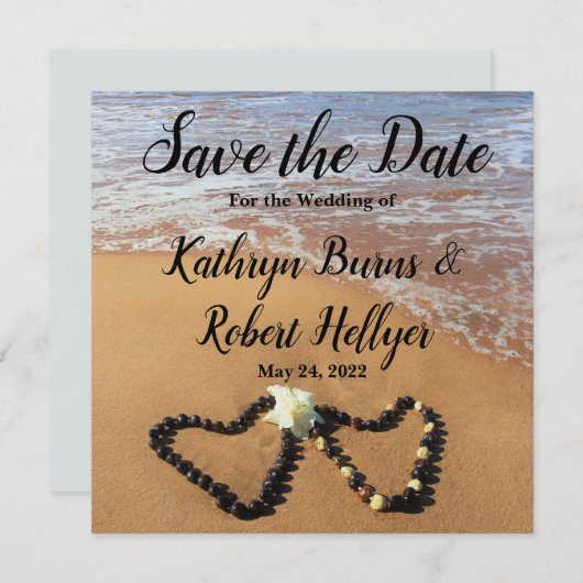 Kukui Nut Lei Beach Save the Date (Vorne/Hinten)