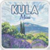 Kula Maui Haleakala Hawaii Lavender Retro Aufkleber (Vorderseite)