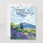 Kula Maui Haleakala Hawaii Lavender Retro Card (Vorderseite)