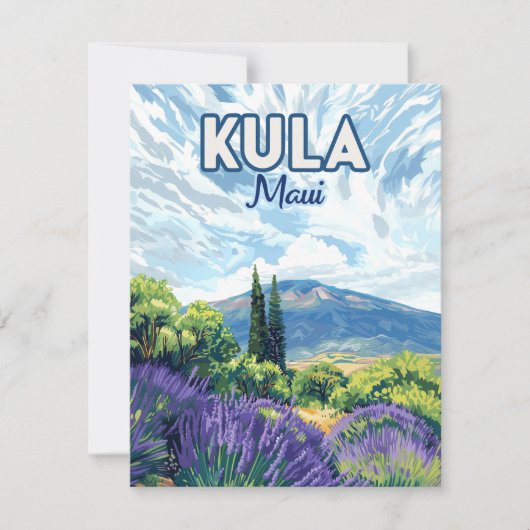 Kula Maui Haleakala Hawaii Lavender Retro Card (Vorderseite)