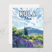 Kula Maui Haleakala Hawaii Lavender Retro Card (Vorne/Hinten)