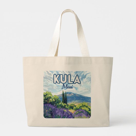 Kula Maui Haleakala Hawaii Lavender Retro Jumbo Stoffbeutel (Rückseite)