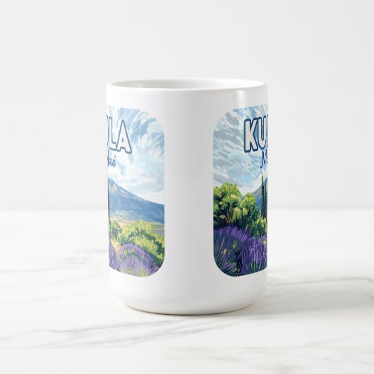 Kula Maui Haleakala Hawaii Lavender Retro Kaffeetasse (Mittel)