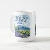 Kula Maui Haleakala Hawaii Lavender Retro Kaffeetasse (Vorderseite Links)