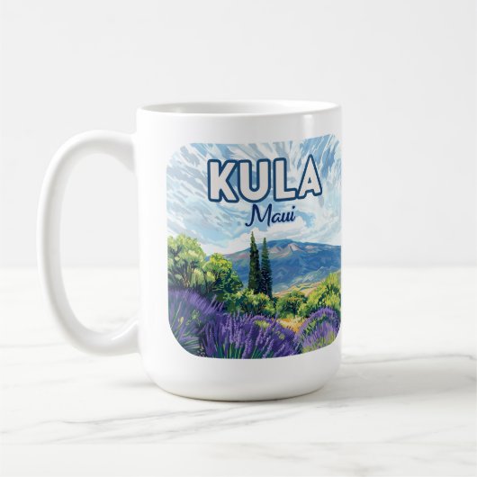 Kula Maui Haleakala Hawaii Lavender Retro Kaffeetasse (Links)
