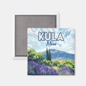 Kula Maui Haleakala Hawaii Lavender Retro Magnet (Vorderseite/Rückseite)