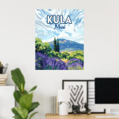 Kula Maui Haleakala Hawaii Lavender Retro Poster (Heimbüro)