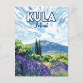 Kula Maui Haleakala Hawaii Lavender Retro Postkarte (Vorderseite)