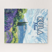 Kula Maui Haleakala Hawaii Lavender Retro Puzzle (Horizontal)