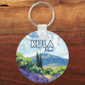 Kula Maui Haleakala Hawaii Lavender Retro Schlüsselanhänger (Rückseite)