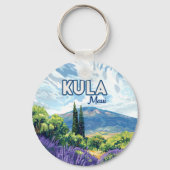 Kula Maui Haleakala Hawaii Lavender Retro Schlüsselanhänger (Rückseite)