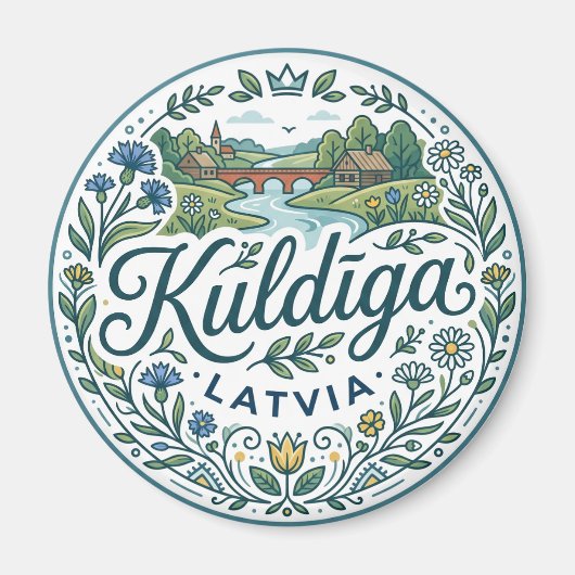 Kuldīga Landschaft Lettland Magnet (Vorne)