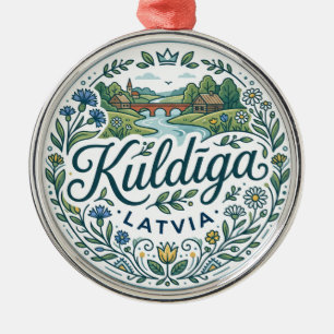 Kuldīga Landschaft Lettland Ornament Aus Metall