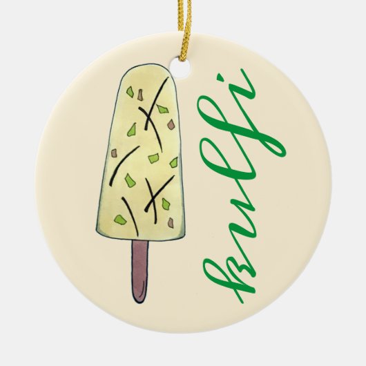 Kulfi Qulfi Indian Food Ice Cream Frozen Nachtisch Keramik Ornament (Vorne)