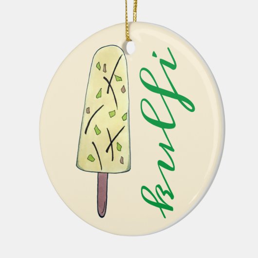 Kulfi Qulfi Indian Food Ice Cream Frozen Nachtisch Keramik Ornament (Links)
