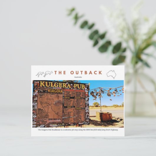 Kulgera Roadhouse Sign Postkarte (Stehend Vorderseite)