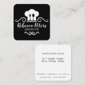 Kulinarisch | Chef Hat Quadratische Visitenkarte (Vorne/Hinten)