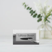 Kulinarisch | Führungskraft Koch Knife | Metallisc Visitenkarte (Stehend Vorderseite)