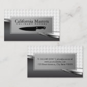 Kulinarisch | Führungskraft Koch Knife | Metallisc Visitenkarte (Vorne/Hinten)