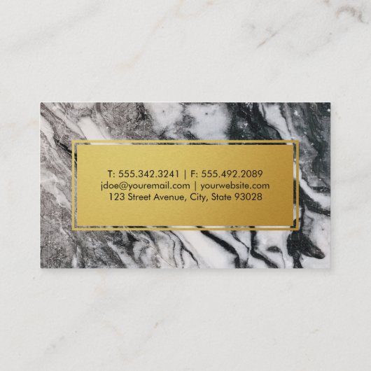 Kulinarisch | FÜHRUNGSKRAFT KOCH | Marmorgoldtrim Visitenkarte (Rückseite)