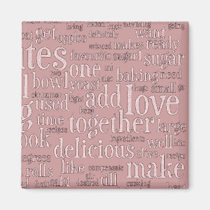Kulinarische Begriffe Word Cloud-Kühlschrankmagnet Magnet