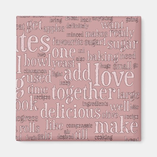 Kulinarische Begriffe Word Cloud-Kühlschrankmagnet Magnet (Vorne)