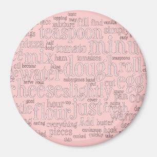 Kulinarische Begriffe Word Cloud-Kühlschrankmagnet Magnet
