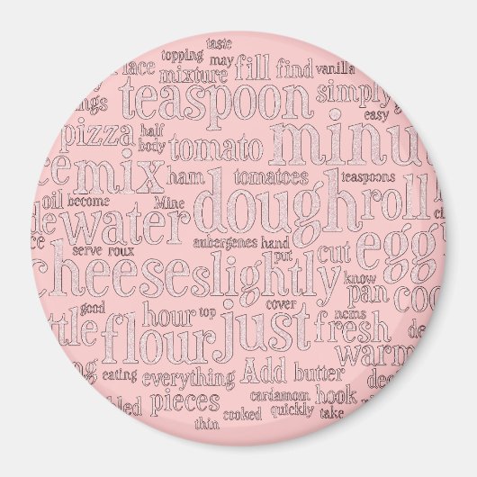 Kulinarische Begriffe Word Cloud-Kühlschrankmagnet Magnet (Vorne)
