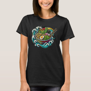 Kulinarische Japanische Welle Kunst Nudel Essen Su T-Shirt
