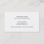 Kulinarische Koch-Messer Schulung Visitenkarte (Rückseite)