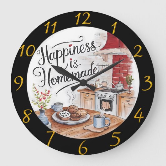 Kulinarische Kreation auf einer Platte Große Wanduhr (Vorderseite)