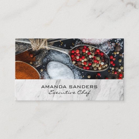 Kulinarische Künste | Gewürze für Löffel Visitenkarte (Vorderseite)