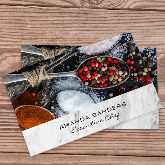Kulinarische Künste | Gewürze für Löffel Visitenkarte