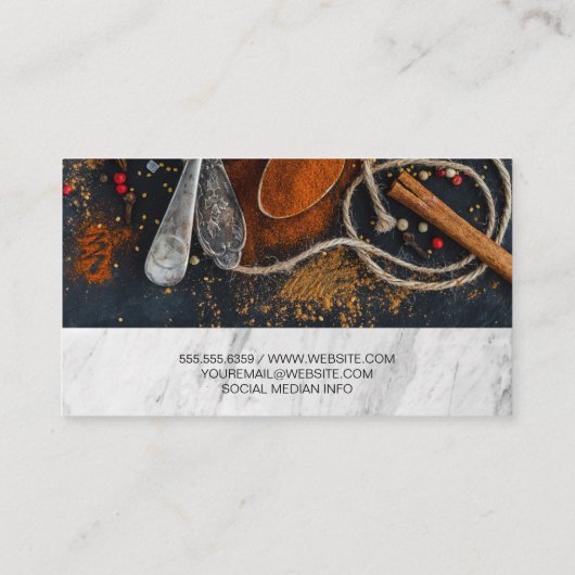 Kulinarische Künste | Gewürze Visitenkarte (Rückseite)