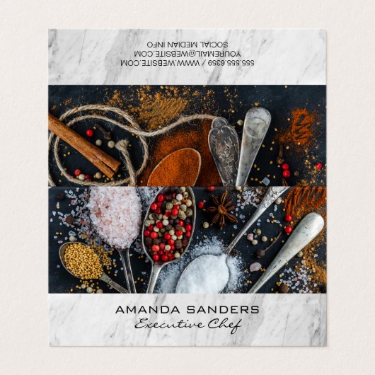 Kulinarische Künste | Gewürze Visitenkarten (Außenseite Aufgefaltet)