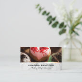 Kulinarische Künste | Gourmet Donuts auf dem Tisch Visitenkarte (Stehend Vorderseite)