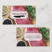 Kulinarische Künste | Koch | Steak und Kräuter Visitenkarte (Vorne/Hinten)