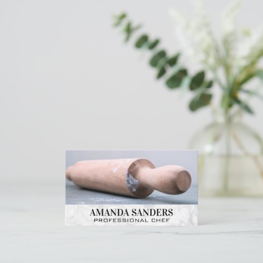 Kulinarische Künste | Rollendes Button Visitenkarte (Stehend Vorderseite)