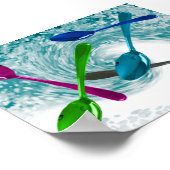 Kulinarische Löffel in einem Vortex-Poster Poster (Ecke)