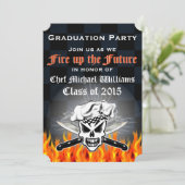 Kulinarische SchulAbschluss-Party Einladung (Stehend Vorderseite)