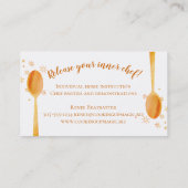 Kulinarische Visitenkarte des kundenspezifischen (Rückseite)