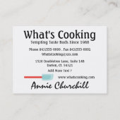 Kulinarische Visitenkarte - SRF (Rückseite)