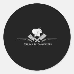 Kulinarischer Gangster Food Kitchen Grill Koch Runder Aufkleber