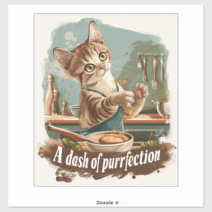 Kulinarischer Katzenchef Aufkleber