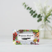 Kulinarischer Koch | Frisches Gemüse Visitenkarte (Stehend Vorderseite)