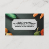 Kulinarischer Koch | Gemüse in Tabelle Visitenkarte (Rückseite)