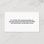 Kulinarischer Koch | Holz | Eisblau Visitenkarte (Rückseite)