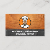 Kulinarischer Koch | Holz | Eisblau Visitenkarte (Vorderseite)