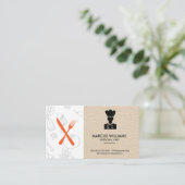 Kulinarischer Koch | Restaurantbesitzer | Leder Visitenkarte (Stehend Vorderseite)